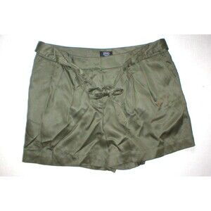 New NWT Jones New York Shorts Army Green Dark Fatigue 8 Work Casual Dress Belt